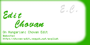 edit chovan business card